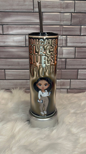 Educated Black Nurse Tumbler