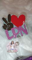 Peace, Love, LPN badge holder