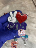 Peace, Love, CNA badge holder