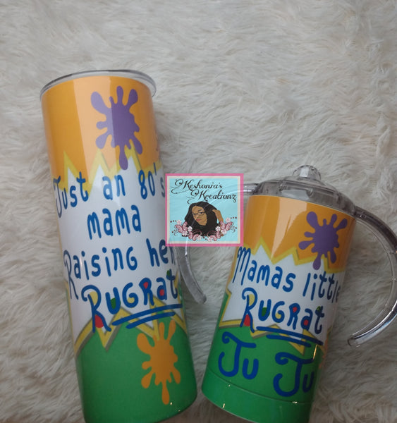 Customized Mom and Baby Rugrats Tumbler Set